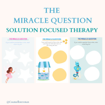 Preview of The miracle question, solution focused behavior therapy, SFBT, anxiety, depressi
