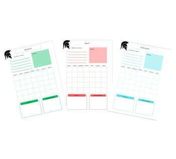 Preview of The new year (2024) 12 MONTHS SPARTA Pastel Colorful Monthly planner