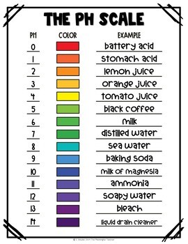 The pH Scale Interactive Notebook Chart by The Meaningful Teacher