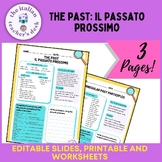 The past: il passato prossimo. Editable and printable work