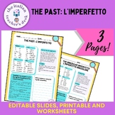 The past: l'imperfetto. Editable and printable worksheets 