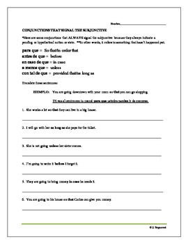 The present of Subjunctive worksheets - Practicing when to use el
