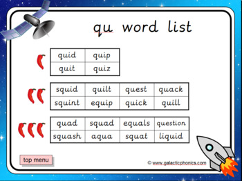 the qu phonics powerpoint by galactic phonics tpt