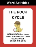 The rock cycle - Word Search, Word Scramble,  Secret Code,