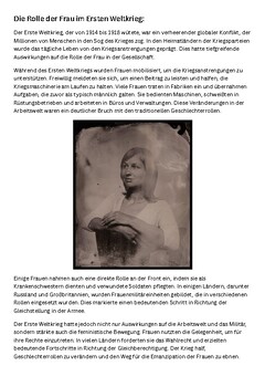 Preview of The role of women in the First World War (on German)