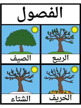 Preview of The Seasons in Arabic Printables