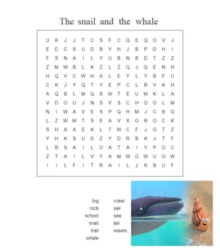 Preview of The snail and the whale wordsearch