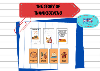 Preview of The story of Thanksgiving | Booklet and flashcards to introduce/review the story