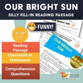 Preview of The sun worksheet activity and reading passage