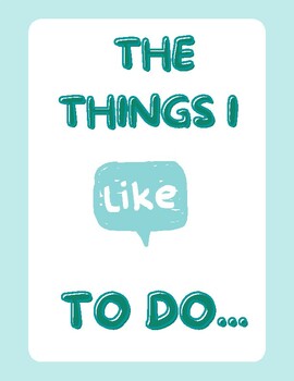 Preview of The things I like to do... E-Book for Kids (Digital, Printable)
