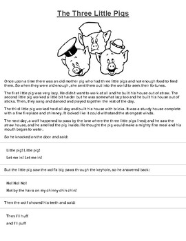 The three little pigs Book Cover Worksheet by Pointer Education | TpT