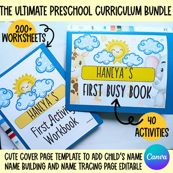 Preview of Toddler busy Book mega Learning bundle,Homeschool resources,preschool curriculum
