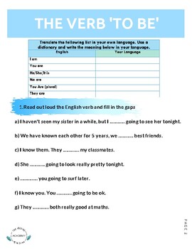 Preview of English Exercises - Verbs to be and to have