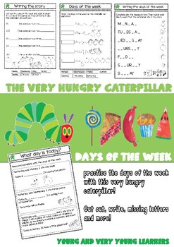 Preview of The very hungry caterpillar - DAYS OF THE WEEK - hands-on activities