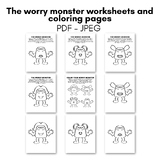 The worry monster - Printable anxiety worksheets for kids -