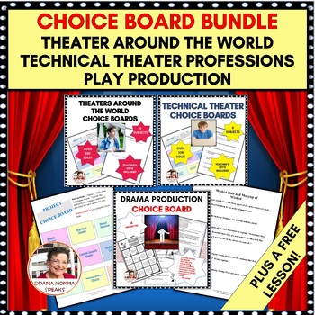Preview of Theater Arts Choice Boards Research Good For Differentiation and Research