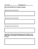 Theater Audition Worksheet