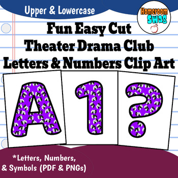 Preview of Theater Drama Bulletin Board Letters and Numbers Easy Print Clip Art Cut Outs
