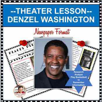 Preview of Emergency Sub Plan! Actor Denzel Washington Biography in Newspaper Format