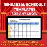Theater Rehearsal Schedule Templates - Monthly and Weekly 