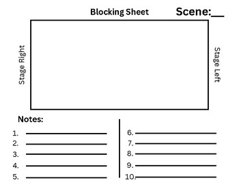 Preview of Theater Scene Blocking Sheet
