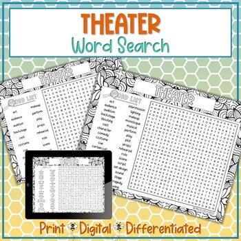 Preview of Theater Word Search Puzzle Activity