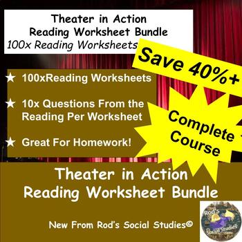 Preview of Theater in Action COMPLETE Course Reading Worksheet Bundle **Editable**