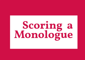 Preview of Theatre Acting Lesson - Monologue Scoring - Meisner 
