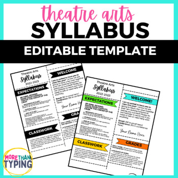 Preview of Theatre Arts Editable Syllabus