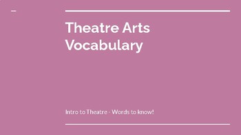 Preview of Theatre Arts Vocabulary