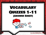 Theatre Arts/Drama Vocabulary Quiz Answer Sheet