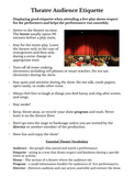 Theatre Audience Etiquette Information Sheet