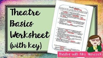 Preview of Theatre Basics Worksheet
