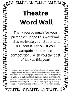 Preview of Theatre/Drama Word Wall