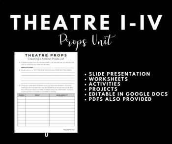 Preview of Theatre I-IV: Technical Theatre Skills Unit (Props)
