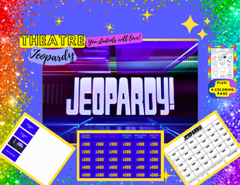 Preview of Theatre JEOPARDY Game ! Everyone will love! With score sheet & coloring.