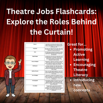 Preview of Theatre Jobs Flashcards: Explore the Roles Behind the Curtain! Digital Resource