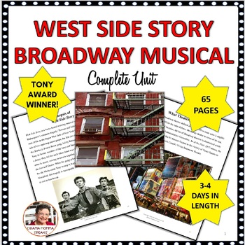 Preview of Broadway Musical Unit Study Guide West Side Story Bernstein Sondheim New York