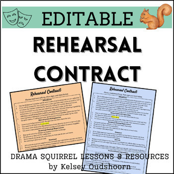 Preview of Theatre Rehearsal Expectations Contract for Parents & Students