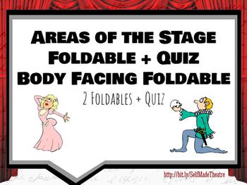 Preview of Theatre Stage Areas and Body Facings Foldables Fill in the Blanks Flip + Quiz