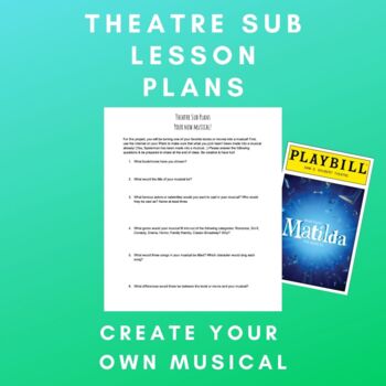 Preview of Theatre Substitute Lesson Plans Create Your Own Musical