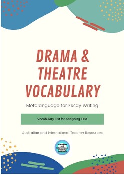 Preview of Theatre Terminology for Writing About Plays PDF (UK, AUSTRALIAN ENGLISH)