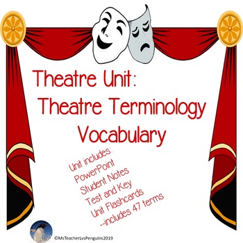 Preview of Theatre Unit:  Theatre Terminology Vocabulary Unit