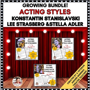 Preview of Theater of Acting  Stanislavski  Strasberg  Adler  GROWING Bundle Drama