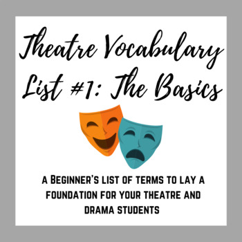 Preview of Theatre Vocabulary List #1: The Basics