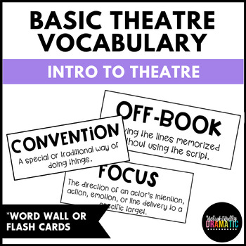 Preview of Theatre Word Wall, Basic Stage Terms, Drama Vocabulary