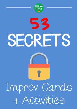 Preview of Theatre improv lesson plan resource : SECRETS improv cards and games