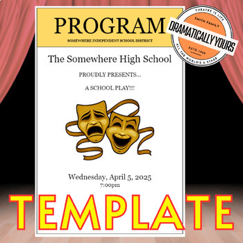 Preview of Theatre program / handbill / playbill style (3 Sheets / 12 Pages) Canva Template