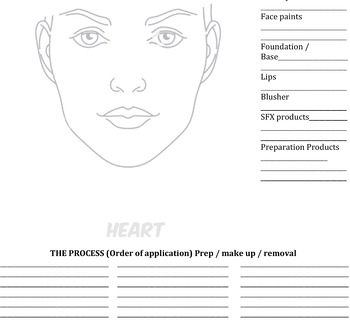 Theatrical STAGE Makeup | FACE CHART LONG OVAL ROUND SQUARE HEART ...