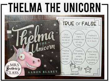 thelma the unicorn by anita bremer teachers pay teachers